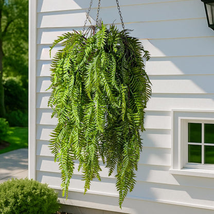 2 PCS Artificial Hanging Plants, Fake Hanging Monstera Leaves Ivy Vine Faux Greenery Tropical Palm Leaves Outdoor Hanging Plants Leaf Plant for Garden Home Decor