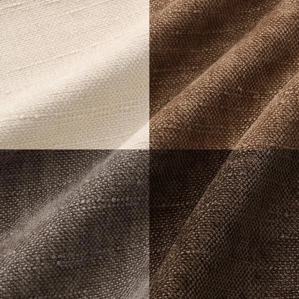 4Pcs Chenille Textured Throw Pillow Covers, Neutral Brown Solid Decorative Farmhouse Cushion Covers
