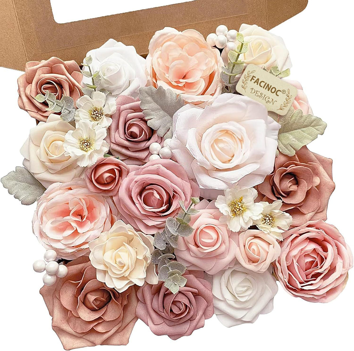 Sophisticated Pink Silk Peonies Roses Indoor Decor Kit