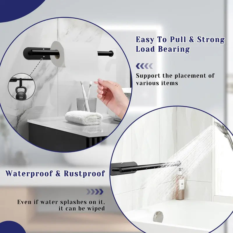 Self-Adhesive Paper Towel Holder Under Cabinet - SUS304 Stainless Steel Wall Mount Rack