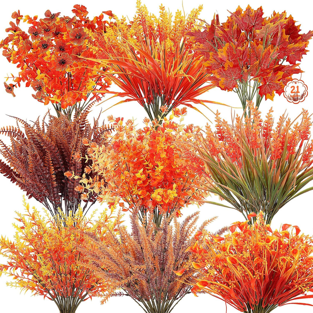30 Bundles 12 Style Artificial Flowers for Outdoors Fake Silk Flowers UV Resistant Faux Plastic Plants for Spring Summer Garden Porch Window Box Table Vase Home Indoor Outdoor Hanging Decoration