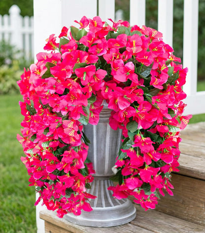 HyeFlora Bougainvillea Artificial Hanging Flowers Plants for Outdoors Decoration, 2 Pcs Fake Flowers Silk Bougainvillea Vines Realistic UV Resistant Faux Flowers for Outdoor Planters Porch Patio, Mix