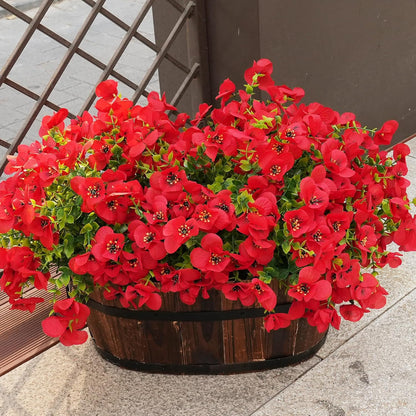Artificial Flowers for Outdoor, UV Resistant Fake Silk Pansies Flowers, Realistic Faux Plants for Outside Indoor Porch Patio Window Box Planter Home Decor (16, Yellow Purple White Red)