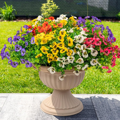 24 Bundles Artificial Flowers for Outdoors/Indoors, Fake Flowers Plants for Indoor and Outdoor Garden Porch Window Box Home Wedding Farmhouse (8 Color)
