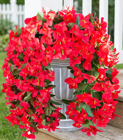 HyeFlora Bougainvillea Artificial Hanging Flowers Plants for Outdoors Decoration, 2 Pcs Fake Flowers Silk Bougainvillea Vines Realistic UV Resistant Faux Flowers for Outdoor Planters Porch Patio, Mix