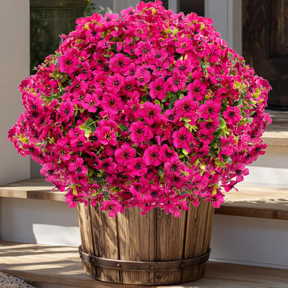 AXYLEX Artificial Flowers for Outdoors Fake Plants - 16 Bundles Faux Outside Greenery Boxwood UV Resistant Plastic Shrubs Decor (Mixed)