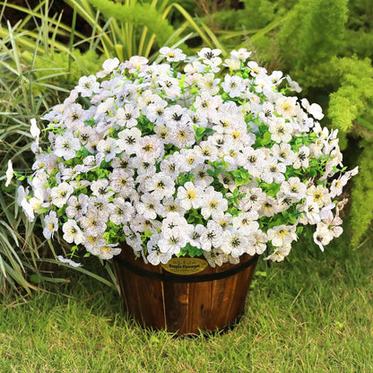 Artificial Flowers for Outdoors Spring Decor, 16 Bundles UV Resistant Realistic Fuax Silk Flowers, Fake Plants for Planter Indoor and Outdoor Garden Porch Patio Window Box Yard Farmhouse