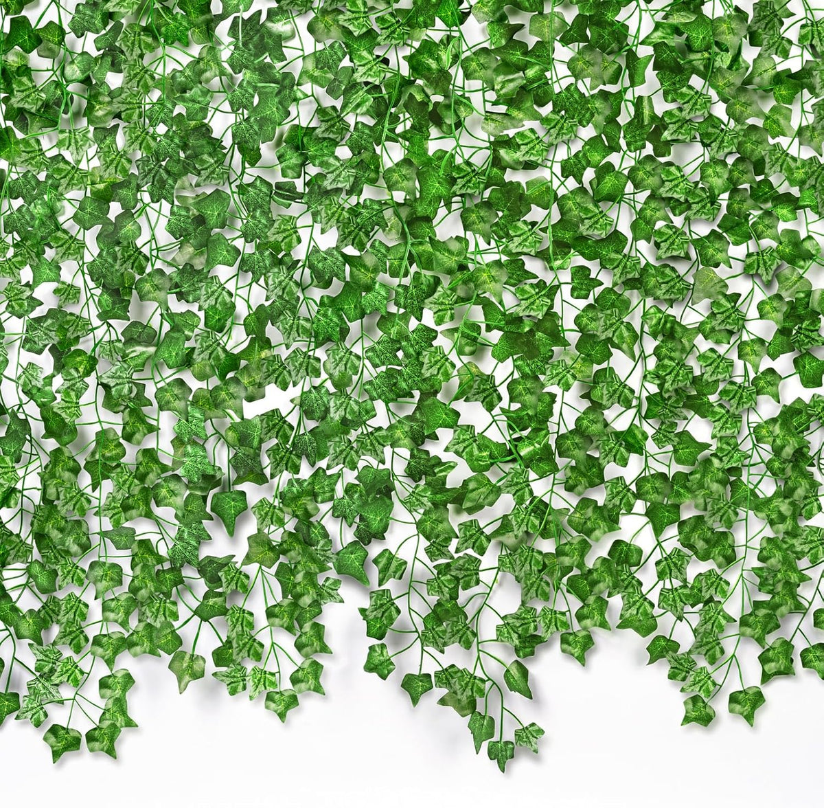 CQURE 14 Pack 98Ft Artificial Ivy Garland, Ivy Garland Fake Vines UV Resistant Green Leaves Fake Plants Hanging Vines for Home Kitchen Wedding Party Garden Wall Room Decor