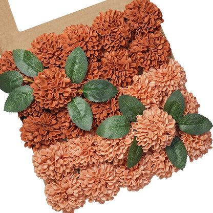 Artificial Flowers, Realistic 50 Pcs Artificial Rose for DIY Wedding Bouquets Centerpieces Arrangements, Sage Green Dahlia Flowers with Stem for Bridal Shower Party Home Decorations