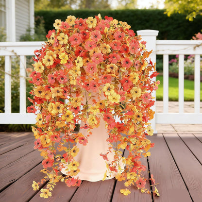 Artificial Flowers for Outdoors Spring Decor, 6 Bundles UV Resistant Realistic Fuax Silk Hanging Flowers, Fake Plants for Planter Indoor and Outdoor Garden Porch Patio Balcony Yard Farmhouse