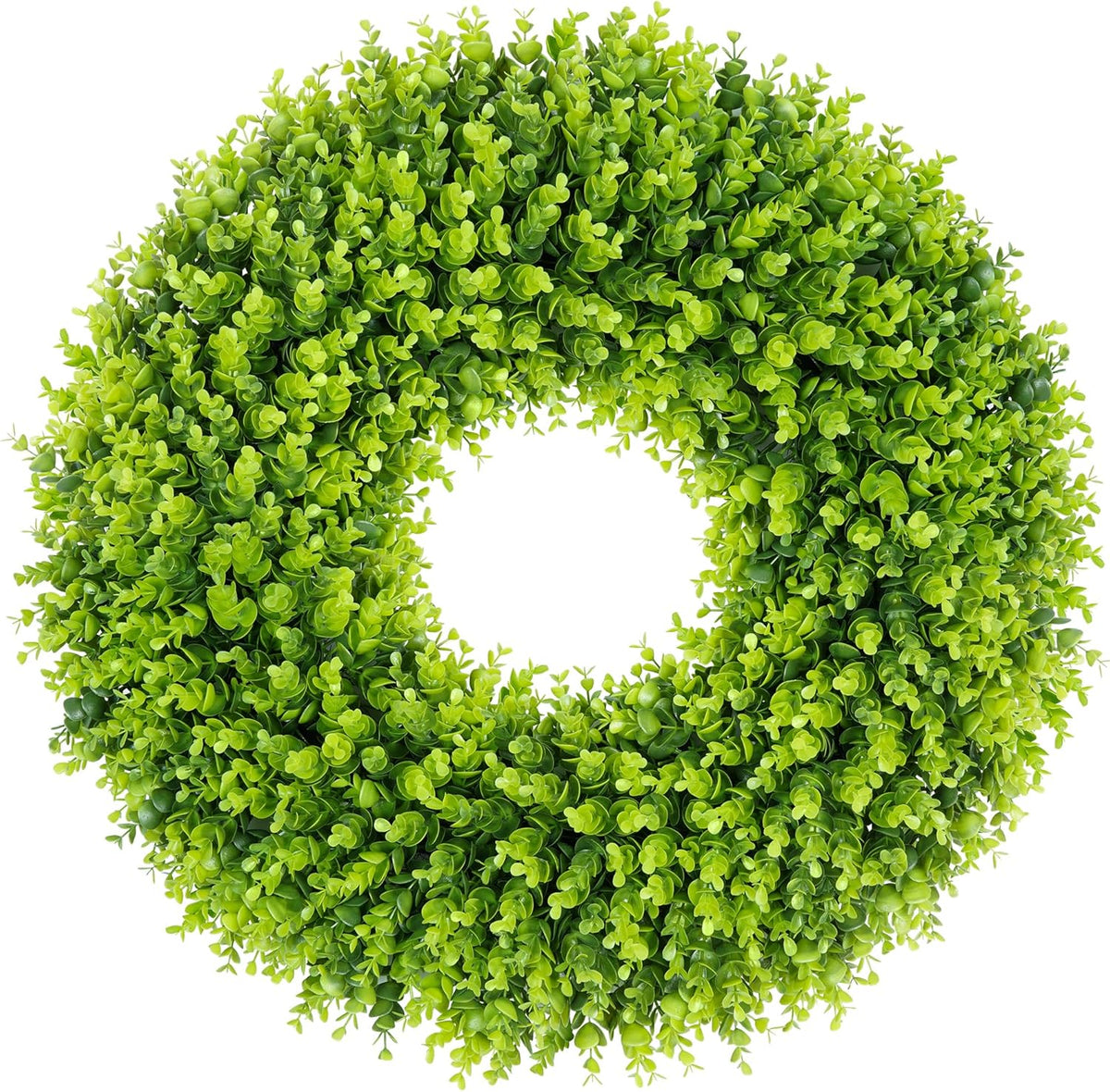 DDHS 20" Boxwood Wreaths Front Door Artificial Spring Wreath. Wreaths for Front Door Farmhouse Wedding Green Year Round Indoor Outdoor for Summer Wreath St Patricks Day Decorations -(Hello Sign)