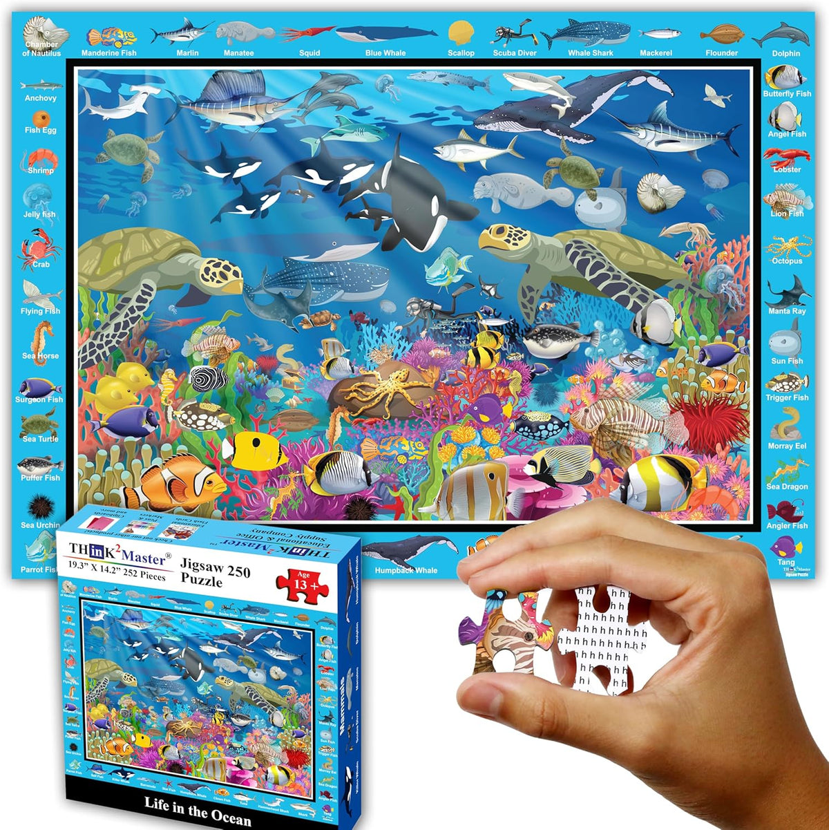 Colorful Dinosaurs 250 Pieces Jigsaw Puzzle for Kids and Adults, 14.2” X 19.3”