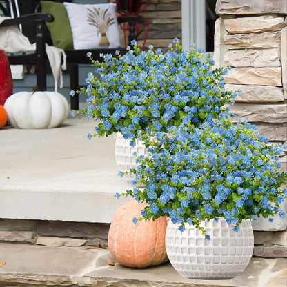 Outdoor Artificial Flowers UV Resistant, 20 Bundles Fake Realistic Floral Greenery Plants for Outside Porch, Window Boxes, Garden, Yard, Inside Home Table Decor, White