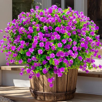 Artificial Fall Flowers Outdoor Fake Mums - 12 Bundles Fake Plants UV Resistant No Fade Faux Plastic Greenery Garden Porch Patio Fall Home Decor(OrangeGreen)