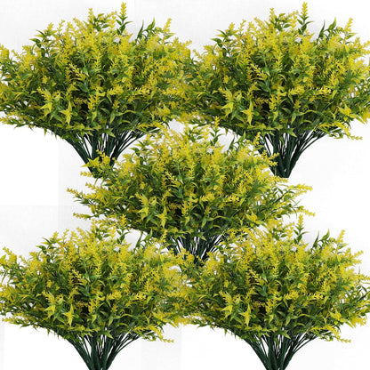 Outdoor Artificial Plant UV Resistant Fake Stems Plants, Faux Plastic Greenery for Indoor and Outdoor Hanging Plants Garden Porch Window Box Home Wedding Farmhouse Outdoor Decorations for Patio (Fuchsia)
