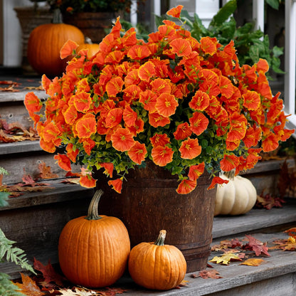 Artificial Flowers Outdoor Morning Glory - 16 Bundles Fake Plants UV Resistant No Fade Faux Plastic Greenery Home Garden Porch Decoration Indoor (1, Multi16-3)