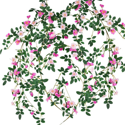 FiveSeasonStuff Artificial Natural Green Willow Garlands, Bendable Greenery Vine Leaves for Wedding Home Decoration (2 Pcs, 11.8 feet)
