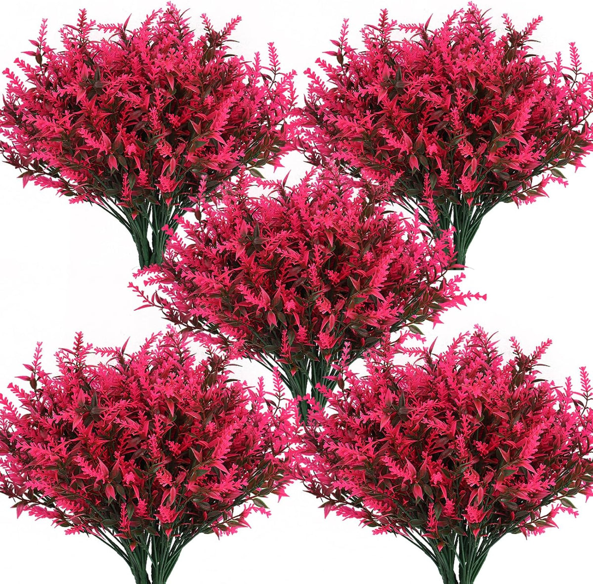 12 Bundles Artificial Lavender Flowers - UV Resistant Outdoor Fake Plants for Garden and Porch Decor