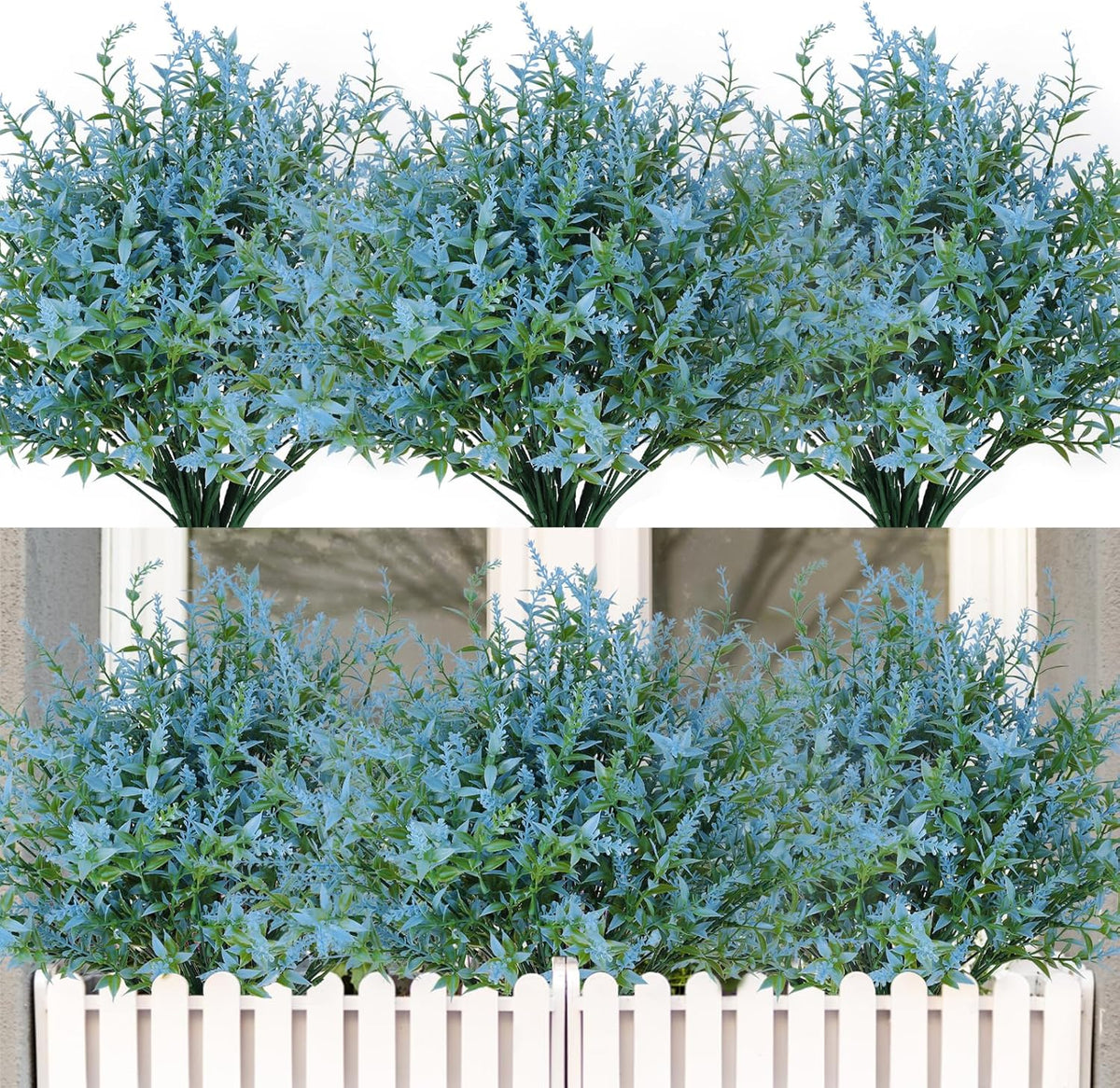 Outdoor Artificial Plant UV Resistant Fake Stems Plants, Faux Plastic Greenery for Indoor and Outdoor Hanging Plants Garden Porch Window Box Home Wedding Farmhouse Outdoor Decorations for Patio (Fuchsia)