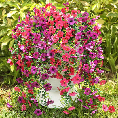 Artificial Flowers for Outdoors Spring Decor, 6 Bundles UV Resistant Realistic Fuax Silk Hanging Flowers, Fake Plants for Planter Indoor and Outdoor Garden Porch Patio Balcony Yard Farmhouse