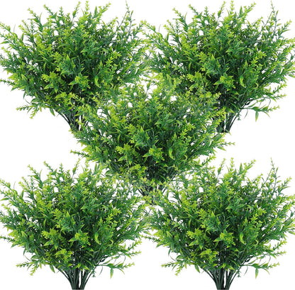 Outdoor Artificial Plant UV Resistant Fake Stems Plants, Faux Plastic Greenery for Indoor and Outdoor Hanging Plants Garden Porch Window Box Home Wedding Farmhouse Outdoor Decorations for Patio (Fuchsia)