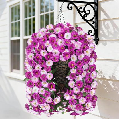 HyeFlora Artificial Fake Hanging Outdoor Flowers Plants Basket, Faux Silk Yellow Daisy Flowers UV Resistant Realistic Hanging Planter Orchid Vines for Outside Porch Patio Home Garden Yard Decoration