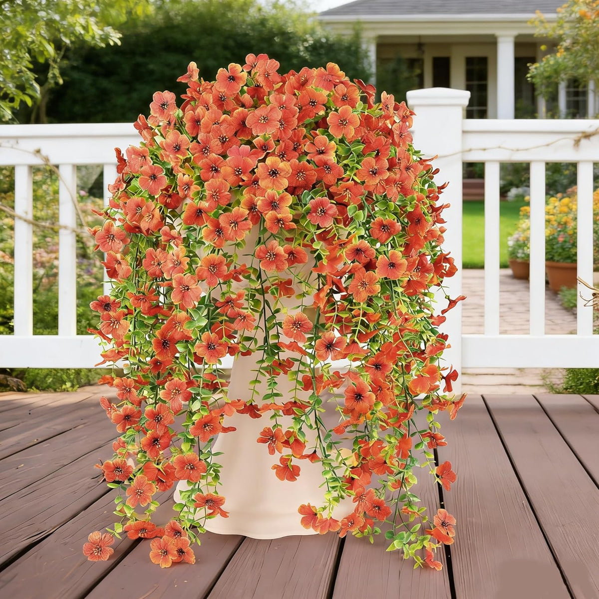 Artificial Flowers for Outdoors Spring Decor, 6 Bundles UV Resistant Realistic Fuax Silk Hanging Flowers, Fake Plants for Planter Indoor and Outdoor Garden Porch Patio Balcony Yard Farmhouse