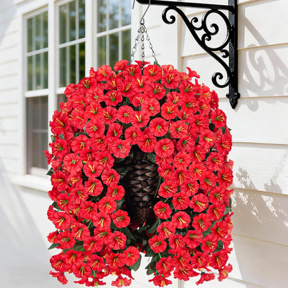 HyeFlora Artificial Fake Hanging Outdoor Flowers Plants Basket, Faux Silk Yellow Daisy Flowers UV Resistant Realistic Hanging Planter Orchid Vines for Outside Porch Patio Home Garden Yard Decoration