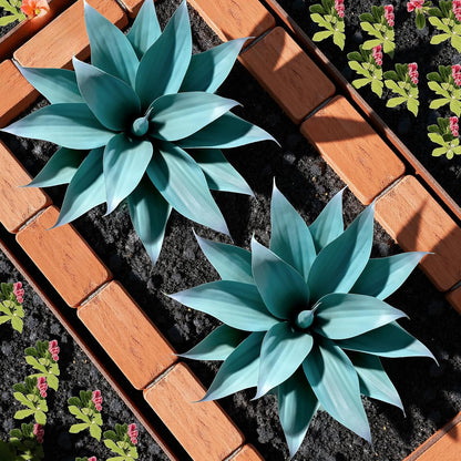 Artificial Agave Plants, Large UV Resistant Fake Agave Planters for Indoor and Outdoor Decorating Tropical Plant Succulents Greenery Indoor Decor (2 Pack, 22" Red)