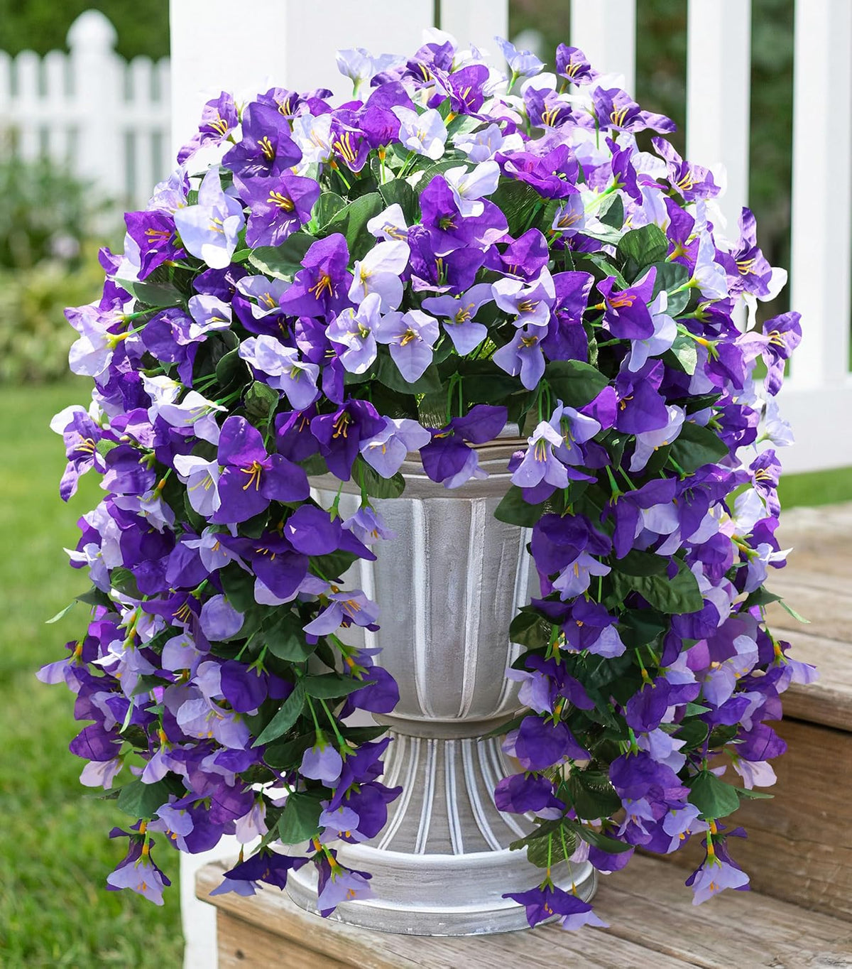 HyeFlora Bougainvillea Artificial Hanging Flowers Plants for Outdoors Decoration, 2 Pcs Fake Flowers Silk Bougainvillea Vines Realistic UV Resistant Faux Flowers for Outdoor Planters Porch Patio, Mix