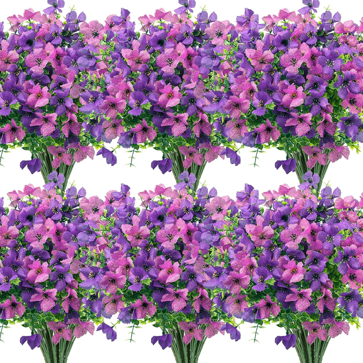 Ouddy Decor 24 Bundles Artificial Flowers for Outdoors Fake Silk Flowers UV Resistant Faux Plastic Plants for Spring Summer Garden Porch Window Box Table Vase Home Indoor Outdoor Decoration, Yellow