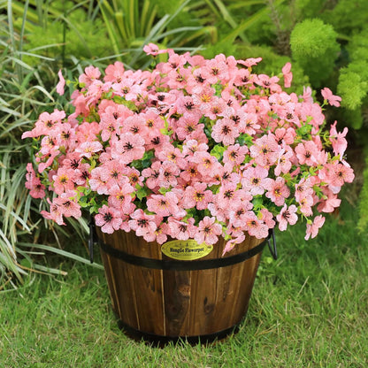 Artificial Flowers for Outdoors Spring Decor, 16 Bundles UV Resistant Realistic Fuax Silk Flowers, Fake Plants for Planter Indoor and Outdoor Garden Porch Patio Window Box Yard Farmhouse