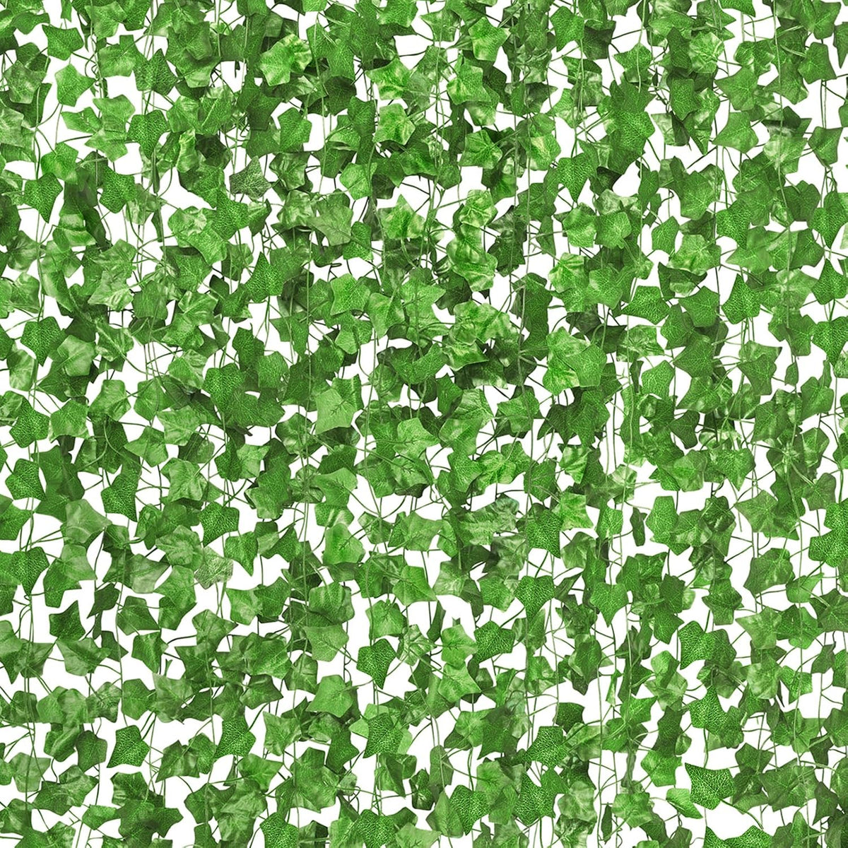 CQURE 14 Pack 98Ft Artificial Ivy Garland, Ivy Garland Fake Vines UV Resistant Green Leaves Fake Plants Hanging Vines for Home Kitchen Wedding Party Garden Wall Room Decor