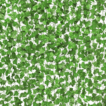CQURE 14 Pack 98Ft Artificial Ivy Garland, Ivy Garland Fake Vines UV Resistant Green Leaves Fake Plants Hanging Vines for Home Kitchen Wedding Party Garden Wall Room Decor