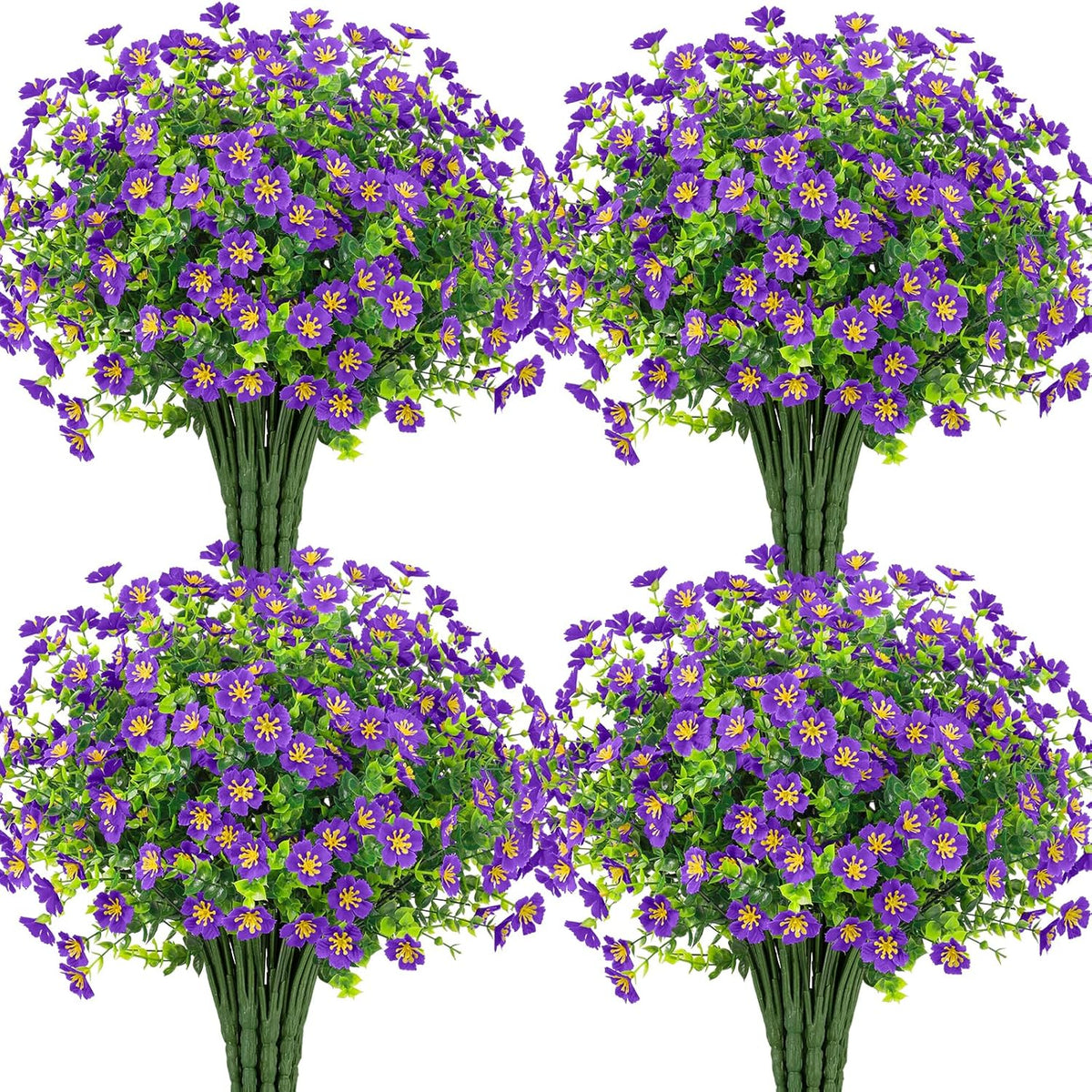 Ouddy Decor 24 Bundles Artificial Silk Flowers for Outdoors, Fake Plants Faux Greenery for Indoor and Outdoor Garden Porch Window Hanging Planter Office Table Home Decor, Yellow