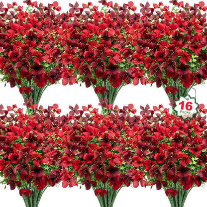 Ouddy Decor 24 Bundles Artificial Flowers for Outdoors Fake Silk Flowers UV Resistant Faux Plastic Plants for Spring Summer Garden Porch Window Box Table Vase Home Indoor Outdoor Decoration, Yellow