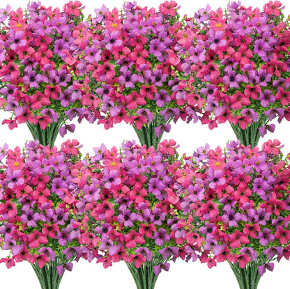 Ouddy Decor 24 Bundles Artificial Flowers for Outdoors Fake Silk Flowers UV Resistant Faux Plastic Plants for Spring Summer Garden Porch Window Box Table Vase Home Indoor Outdoor Decoration, Yellow
