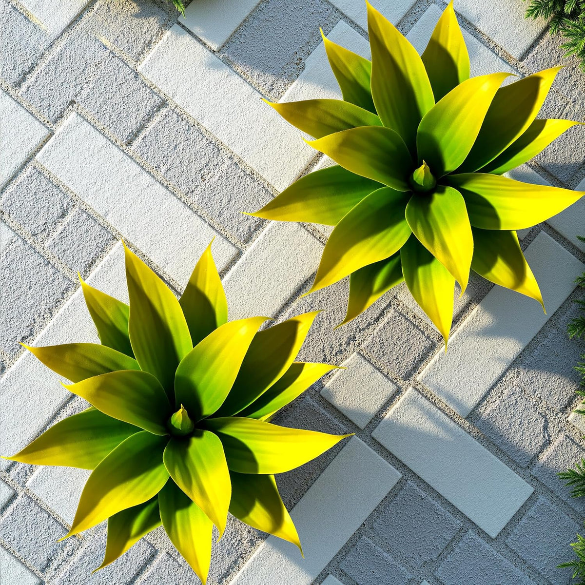 Artificial Agave Plants, Large UV Resistant Fake Agave Planters for Indoor and Outdoor Decorating Tropical Plant Succulents Greenery Indoor Decor (2 Pack, 22" Red)