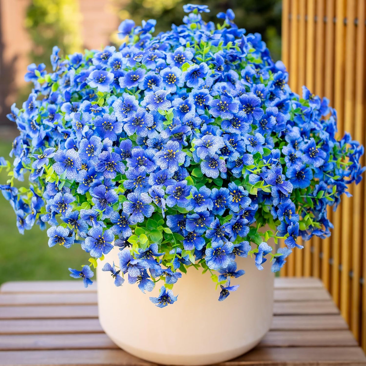 AXYLEX Artificial Flowers for Outdoors Fake Plants - 16 Bundles Faux Outside Greenery Boxwood UV Resistant Plastic Shrubs Decor (Mixed)