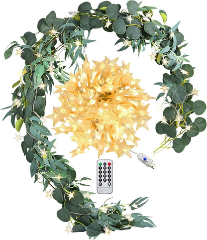 FiveSeasonStuff Artificial Natural Green Willow Garlands, Bendable Greenery Vine Leaves for Wedding Home Decoration (2 Pcs, 11.8 feet)