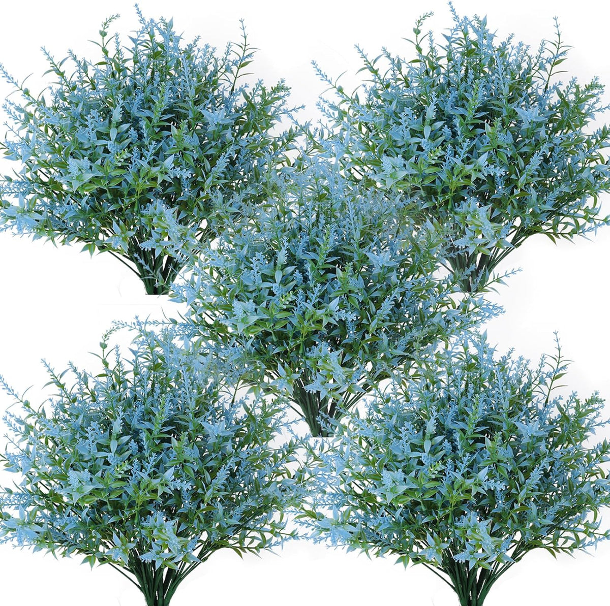 12 Bundles Artificial Lavender Flowers - UV Resistant Outdoor Fake Plants for Garden and Porch Decor