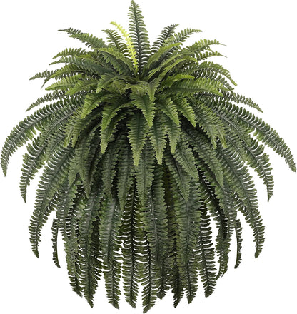 FOREST PRINCE 35" Fake Ferns, 4 Large Artificial Bonston Ferns Bushes Plants with 39 Fronds for Outdoors Garden Patio Porch Entrance Low Maintain Home Decor