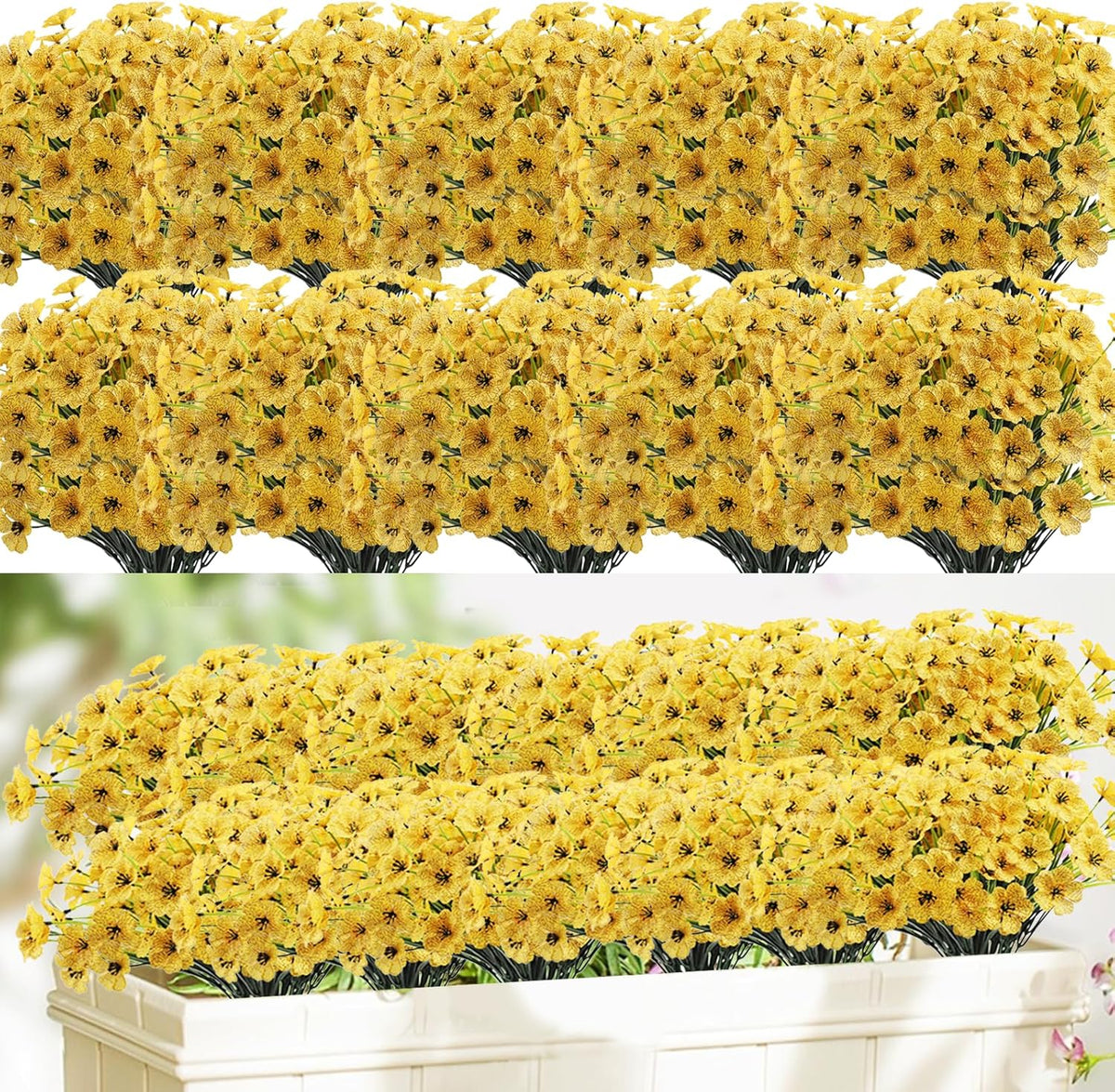 Artificial Flowers Outdoor Fake Plants, Faux Silk Flowers Plastic Plants for Outdoors Indoor and Outdoor Front Porch Hanging Planter Window Box Garden Home Spring Decoration, 14 Pack (Mix)