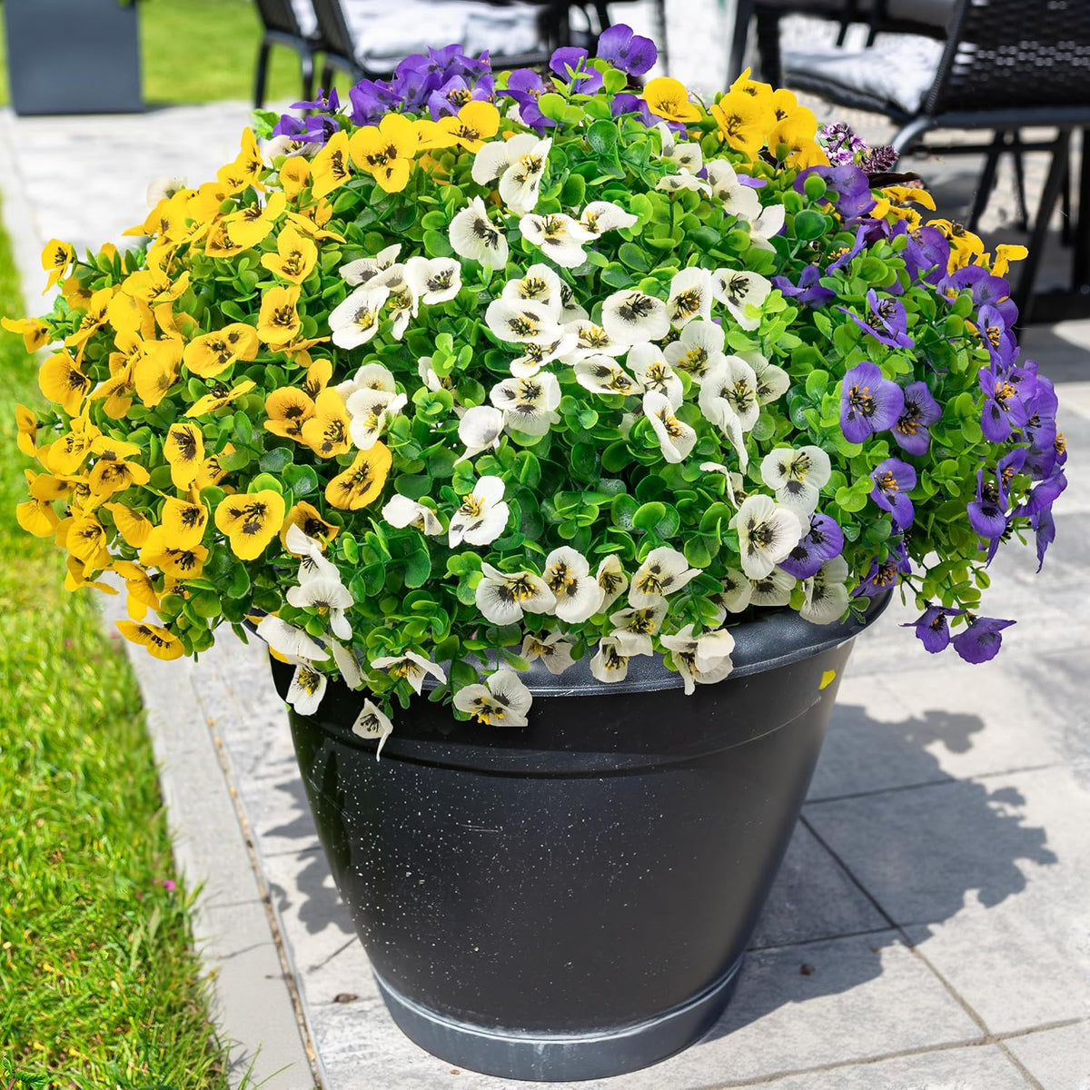24 Bundles Artificial Flowers for Outdoors/Indoors, Fake Flowers Plants for Indoor and Outdoor Garden Porch Window Box Home Wedding Farmhouse (8 Color)