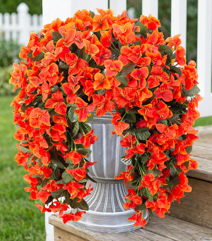 HyeFlora Bougainvillea Artificial Hanging Flowers Plants for Outdoors Decoration, 2 Pcs Fake Flowers Silk Bougainvillea Vines Realistic UV Resistant Faux Flowers for Outdoor Planters Porch Patio, Mix