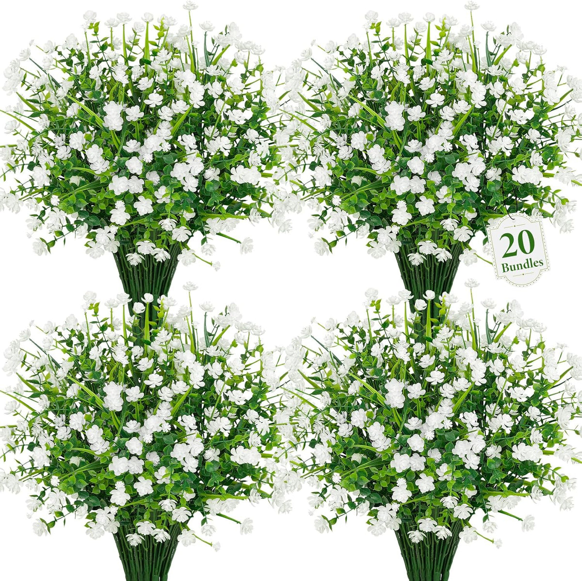 20 Bundles Artificial Flowers for Outdoors Fake Plastic Flowers UV Resistant Realistic Faux Plants Shrubs for Spring Summer Garden Porch Yard Patio Planter Window Box Home Decor, Mixedcolor