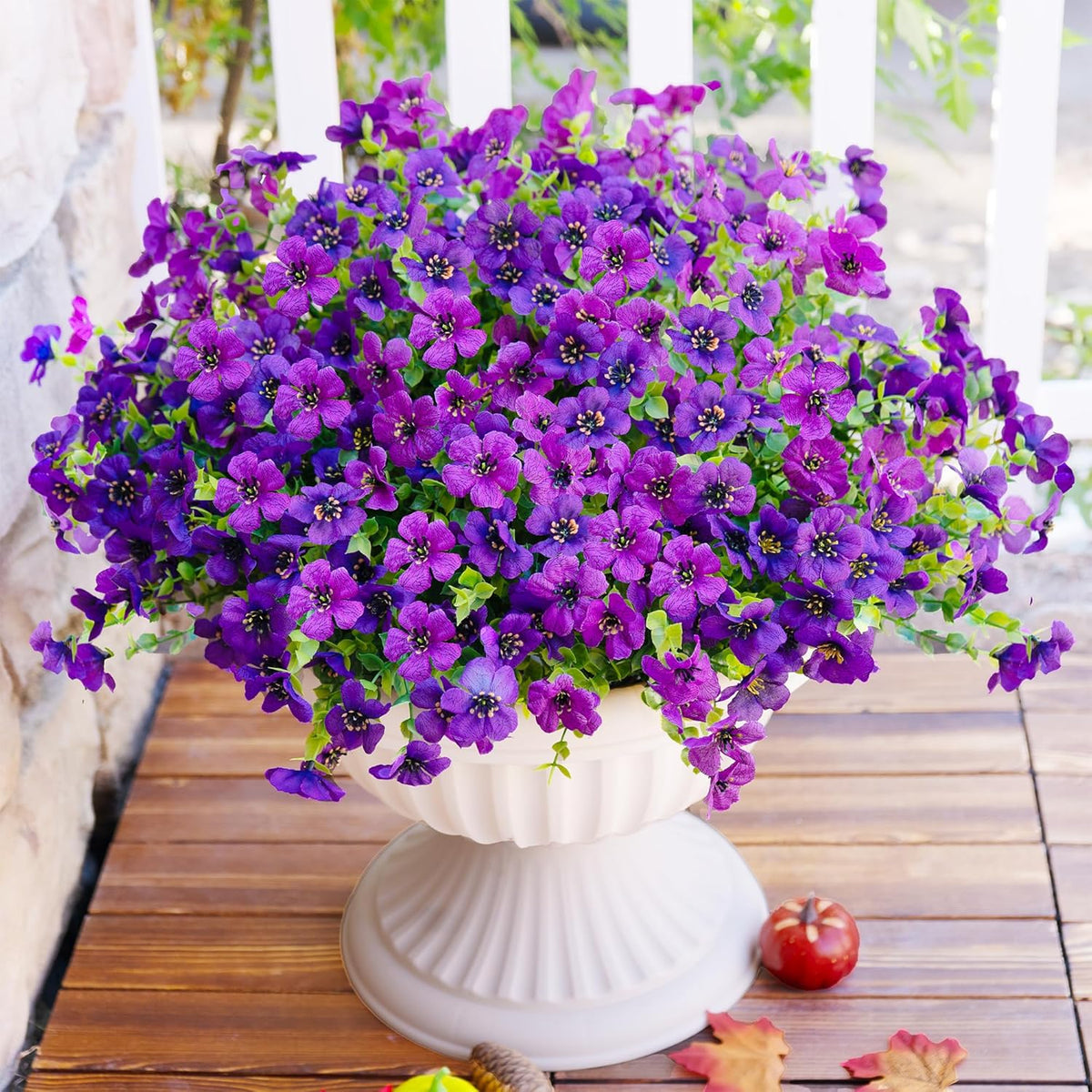 Artificial Faux Flowers Plants for Outdoors Outside Spring Summer Decoration, 12 Bundles Silk Daisy Realistic Fake Flowers Plant Greenery UV Resistant for Planters Porch Patio Garden Home (6 Multicolor)