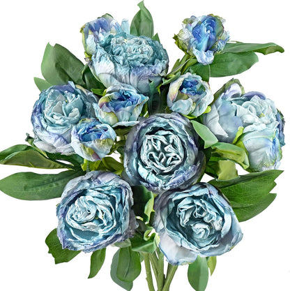FiveSeasonStuff Artificial Peony Bouquets, 2 Cream Beige & Moss Green Silk Flower Bundles for Wedding Centerpieces & Home Decor – Vintage Peonies