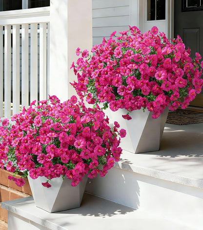Ivydale 24 Bundles Artificial Flowers for Outdoors Spring Summer Porch Decor, Faux Petunias Plants Outdoor Fake Realistic UV Resistant Silk Flowers for Outside Planters Patio Window Garden Yard Home