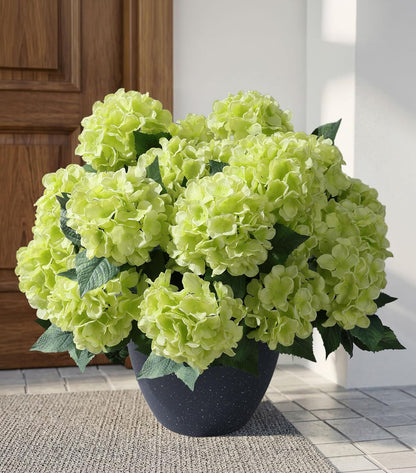 Ivydale Artificial Flowers for Outdoors, 4 PCS Purple Blue Fake Silk Hydrangea Flower Stems for Bouquets UV Resistant Realistic Faux Plants Home Outdoor Wedding Party Centerpieces Decor